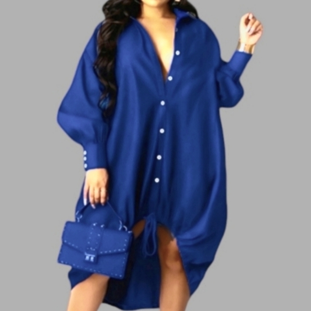 🛑BOGO FREE 🆕Chic Collared Button-Down Shirt Dress